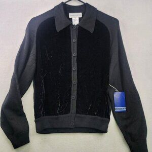 Vintage Robert Scott Ltd Wool Cardigan S Black Whimsygoth Minimalist Capsule